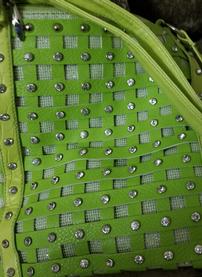 Woven Lime Green Purse with Crystals 202//277